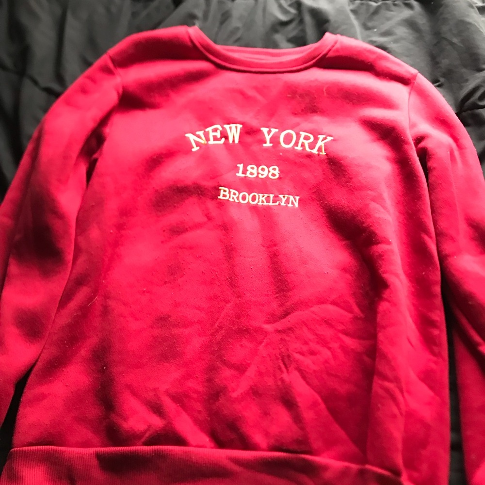 Red New York Brooklyn Sweatshirt
